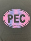 PURPLE MARBLE PEC Oval Women's Charcoal Heather Modern Crew T-Shirt