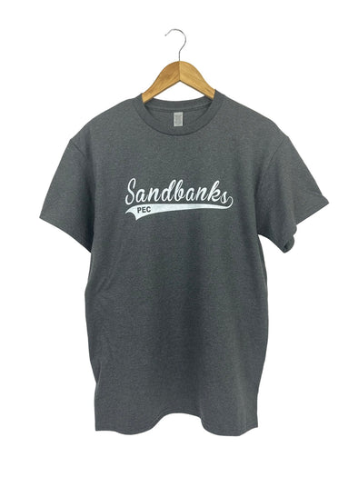 Sandbanks Swish Men's Unisex Tweed Grey Modern Crew T-shirt
