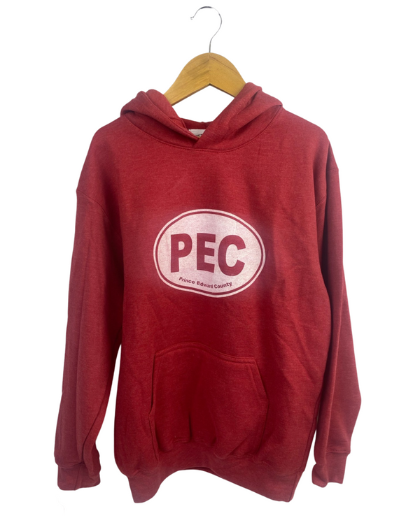 PEC OVAL YOUTH RED Heather HOODIE Pullover Sweatshirt Sweater