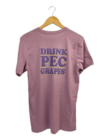 drink pec grapes design on light purple unisex t-shirt prince edward county