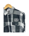 UNISEX MEN'S Flannel Cotton Plaid SHIRT PEC Oval Grey & Black Buffalo Plaid w/ COUNTY BRAND Patch