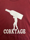 CORKTAGE Men's Unisex CARDINAL RED Heather Modern Crew T-Shirt