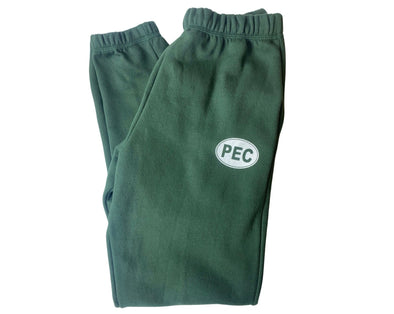 green jogger sweatpants with pec oval prince edward county fleece made in canada