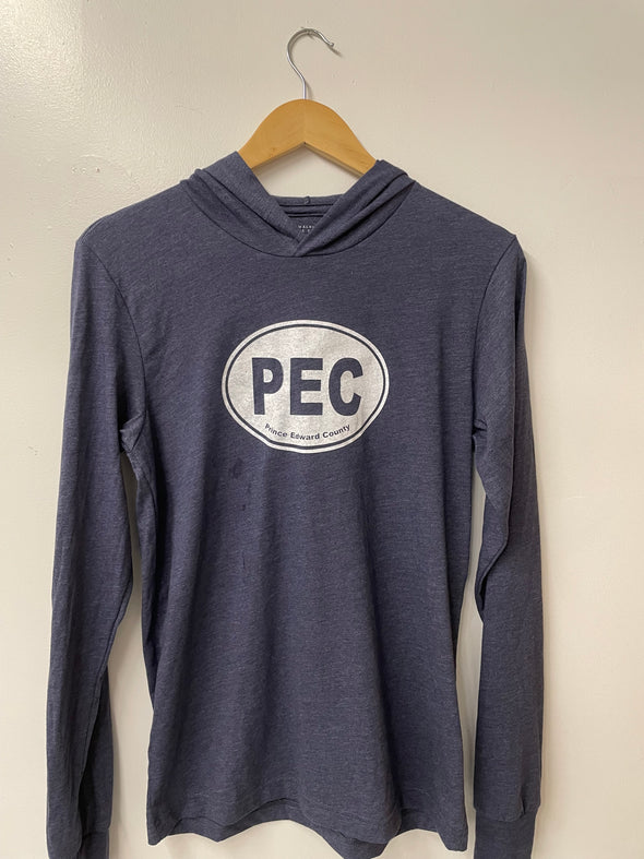 PEC OVAL Unisex Modern Lightweight NAVY HEATHER Pullover Hoodie