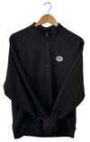 lightweight, quarter zip, french terry, black, tiny oval, oval, pec 