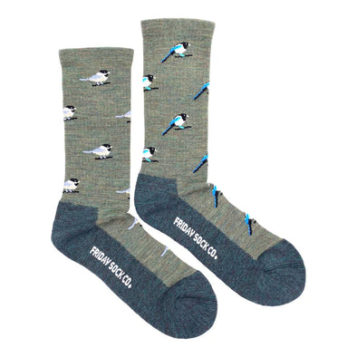 Chickadee & Magpie Merino Wool Men's Mismatched Socks by Friday Sock Co