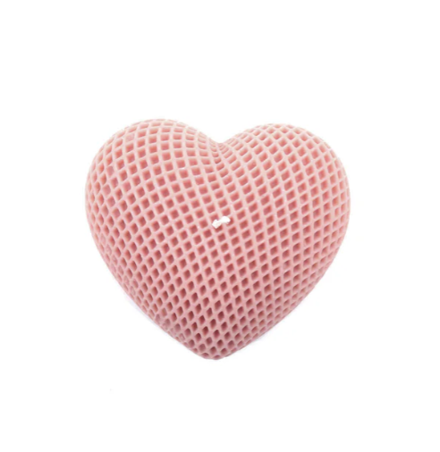 Project Helios Heart Candle Grid Patter in PINK • Made in Canada