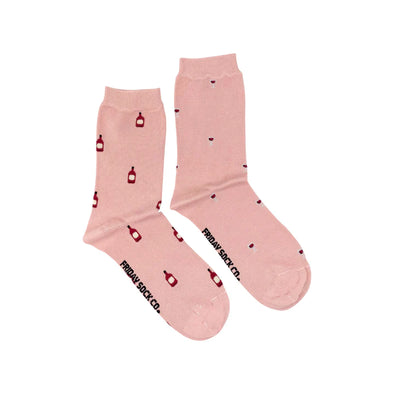 PINK Tiny Red Wine WOMEN's Crew Socks • Friday Sock Co