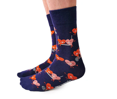 Men's Tandem Hearts Crew Socks by Uptown Sox