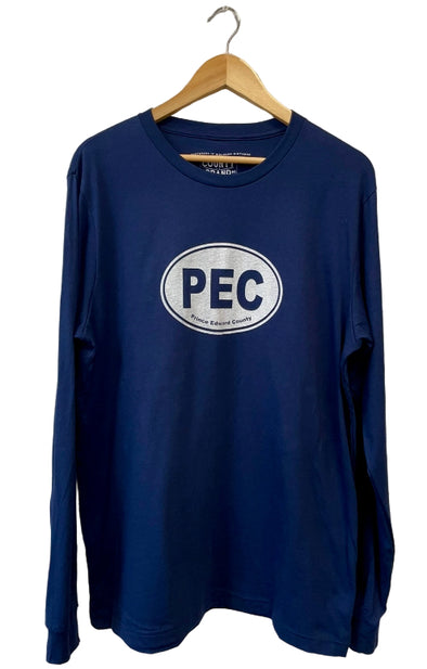 oval, long sleeve, navy blue, unisex 
