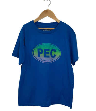 oval, pec, youth, kids, tshirt, blue, royal blue 