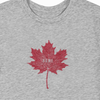 close up of grey shirt home maple leaf design
