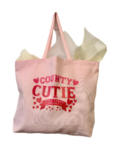 county cutie heart prince edward county pink tote bag
