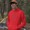 MAPLE LEAF HOME Design on Unisex Pullover Fleece Hoodie Sweatshirt in RED OR ATHLETIC GREY • MADE IN CANADA