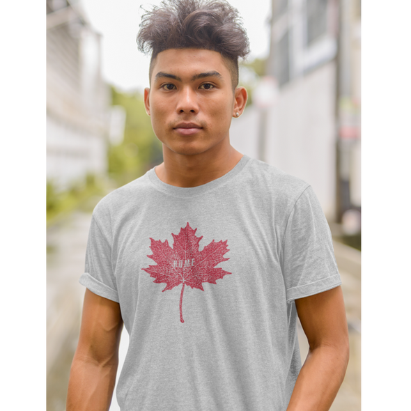 Maple Leaf HOME T-Shirt MADE IN CANADA in RED or ATHLETIC GREY