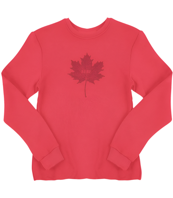 canada home maple leaf crew unisex sweatshirt made in canada red