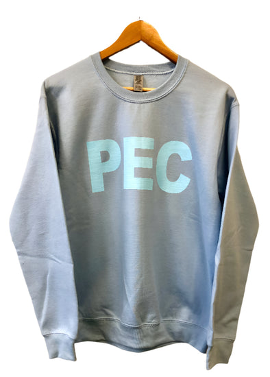 unisex light blue pec basic design on light blue crew sweatshirt