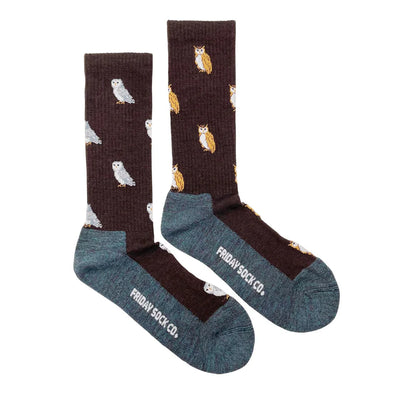 Owl Merino Wool Men's Mismatched Socks by Friday Sock Co