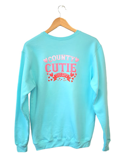 County Cutie AQUA BLUE Unisex Crew Sweatshirt Double-Sided Print