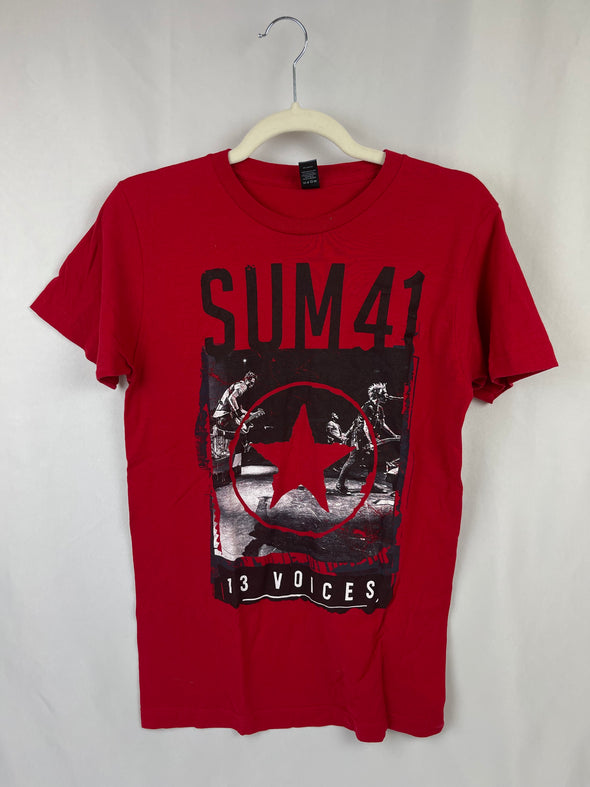 sum 41 13 voices band red t-shirt small