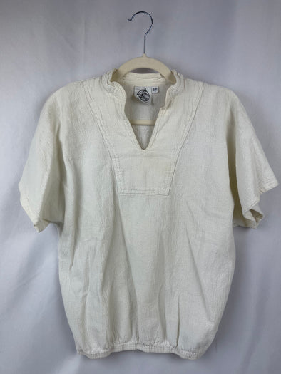 White Tilley Endurables Elastic Waist Shirt size Small. 100% Cotton