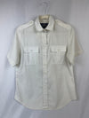 White Short Sleeve Tilley Endurables Button Up Shirt Size XS. 65% Polyester 35% Cotton 