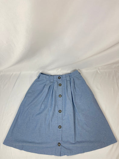 Blue Tilley Endurables Button down Skirt SIze Medium. 50% Cotton 50% Polyester 