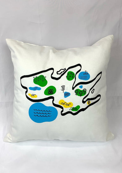 PEC MAP Throw Pillow 100% Cotton Twill