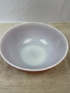 Vintage Red PYREX 404 9 1950's 4qt Bowl. Well Loved, clean on the inside,  no chips or cracks, marks on exterior of bowl.
