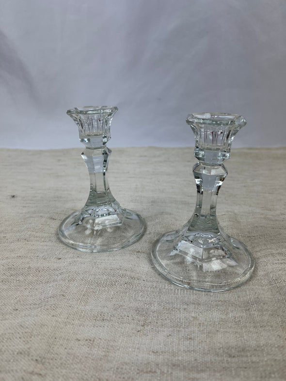 Classic Glass Candle Stick Holders