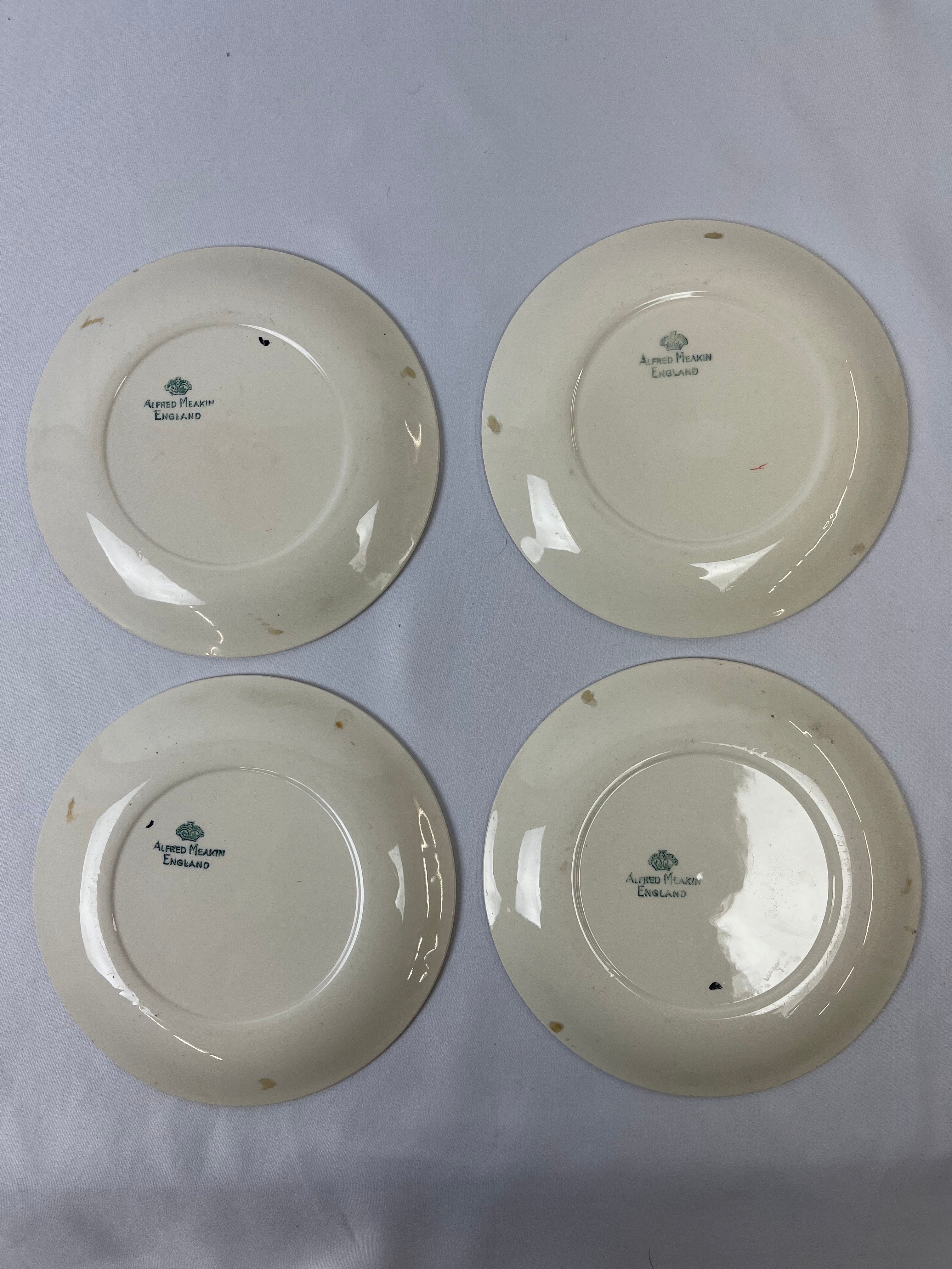 Vintage Alfred Meakin England Set of 4 Side Plates 60's Retro