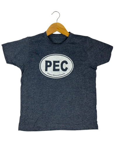 youth pec oval navy heather t-shirt