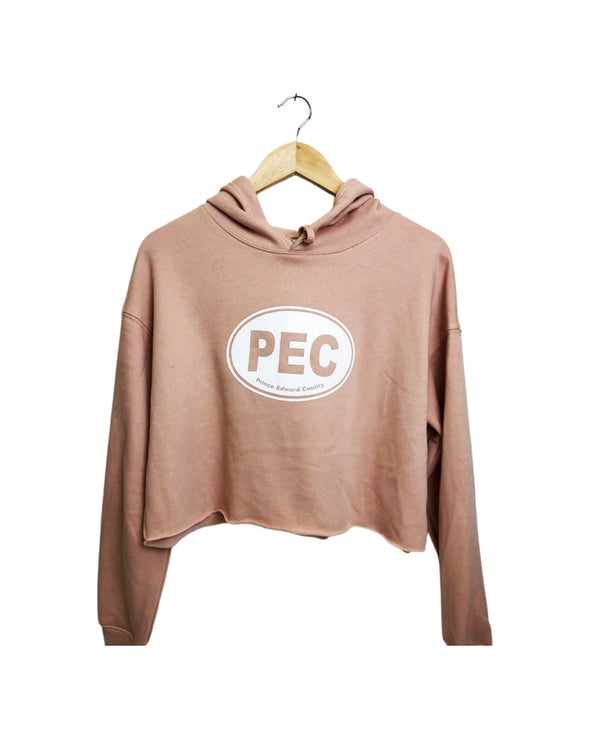 Women's PEC OVAL PEACH PINK CROPPED CROP HOODIE  • Prince Edward County
