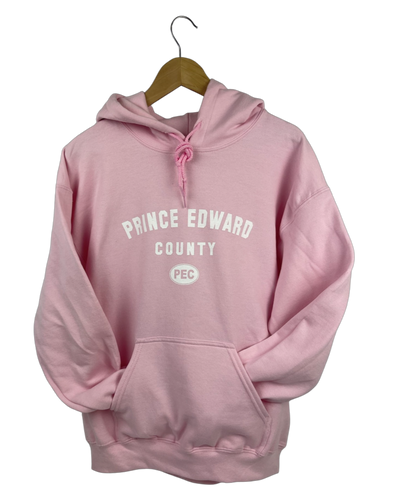 prince edward county pec oval basic line unbranded light pink hoodie
