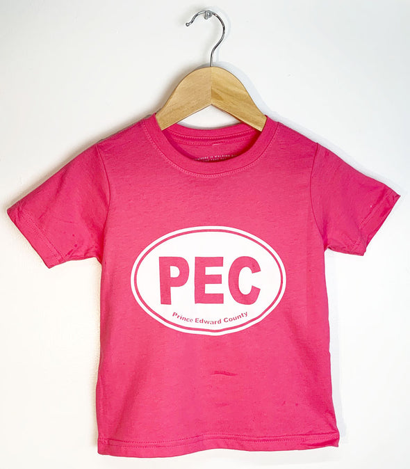 PEC OVAL TODDLER  KIDS Hot Pink Crew T-Shirt
