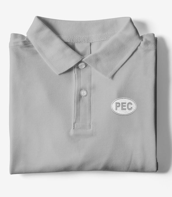 PEC Oval Embroidered GREY HEATHER Men's Cotton Piqué Polo Short Sleeve Shirt