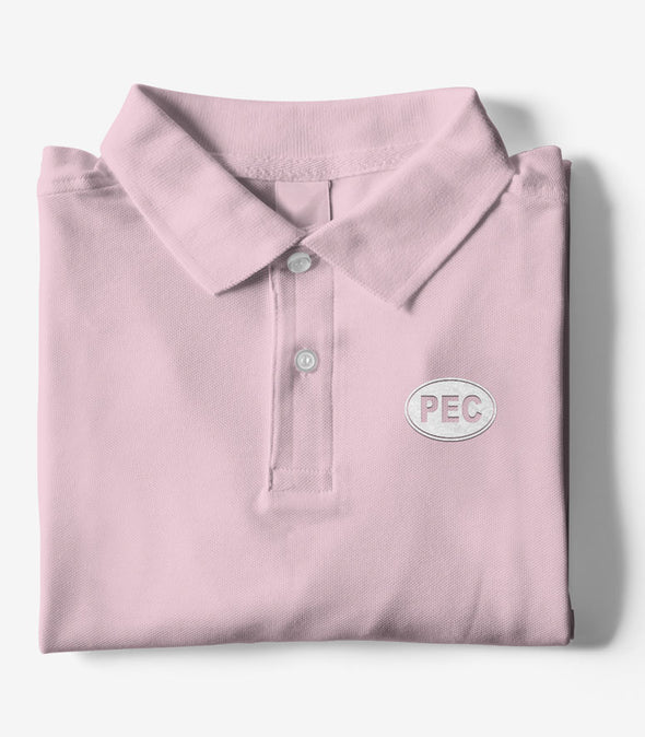 PEC Oval Embroidered BLUSH PINK WOMEN'S Cotton Piqué Polo Short Sleeve Shirt