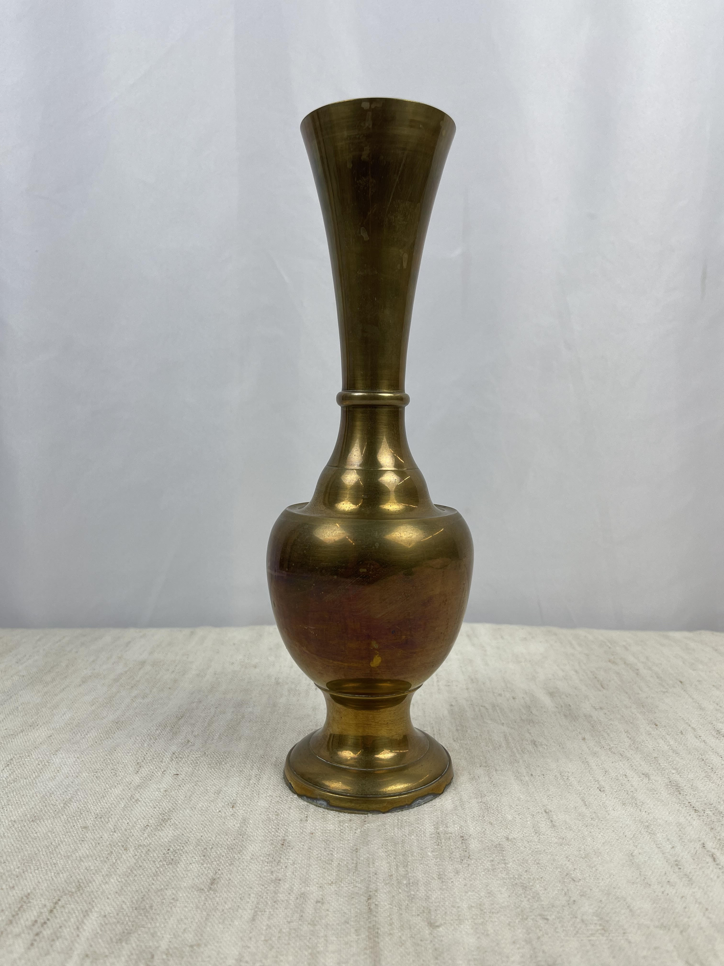 Classic Tall Brass Vintage Vase Traditional Simple Style – Prince