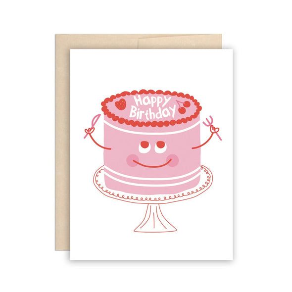 Pink Funny Face Cake Card by BEAUTIFUL PROJECT