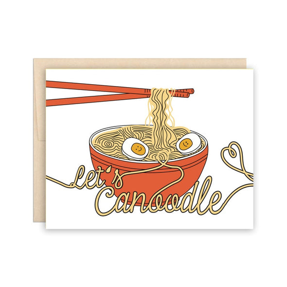 let's canoodle noodle bowl greeting card by The Beautiful Project