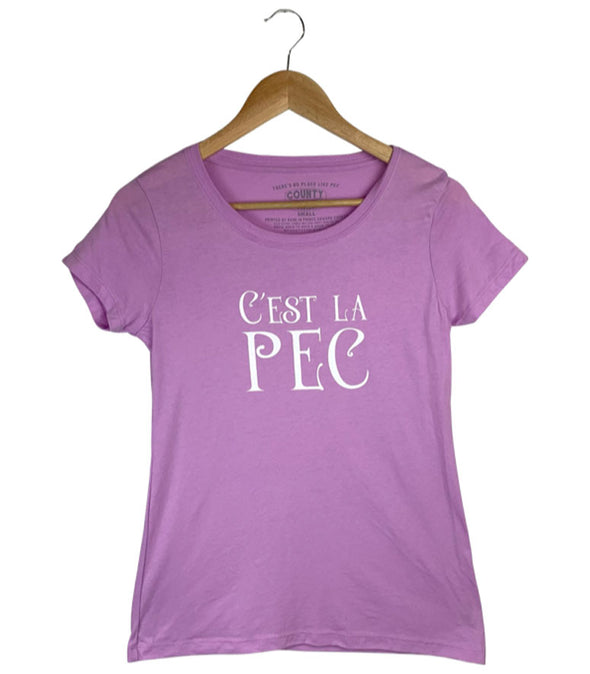 C'est La PEC prince edward county tshirt company design on lilac women's t-shirt