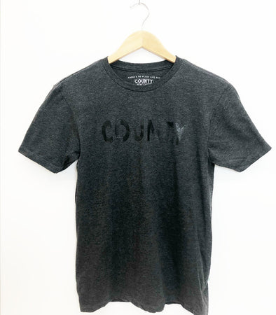 COUNTY PT Physical Training Men's / Unisex CHARCOAL HEATHER GREY Modern Crew T-Shirt
