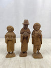 Hand Carved Wood Figures x 3