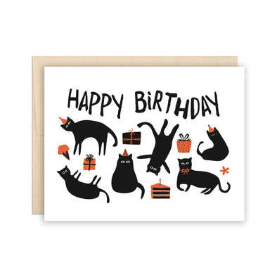 Funny Cat Party Happy Birthday Card by BEAUTIFUL PROJECT