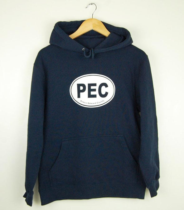 youth prince edward county PEC oval on navy pullover hoodie sweater