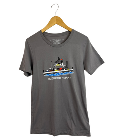 Glenora ferry 8 bit design on slate grey unisex t-shirt prince edward county