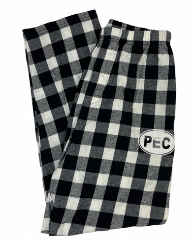 Unisex BLACK BUFFALO Flannel Cotton Plaid Pants w/ PEC Euro Oval
