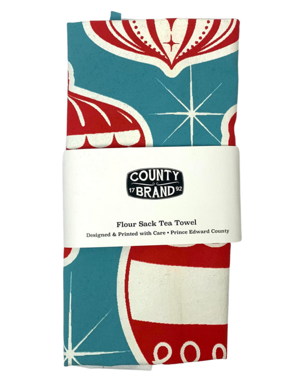 HOLIDAY ORNAMENT on Quality Flour Sack Cotton TEA TOWEL 27" x 27"