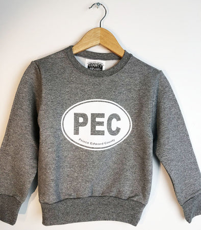 PEC OVAL KIDS & YOUTH Athletic Heather Grey CREW Sweatshirt