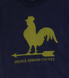 ROOSTER WEATHER VANE Kid's & Youth Navy w/ Yellow Ink Modern Crew T-Shirt